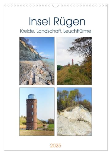 Insel Rügen - Kreide, Landschaft, Leuchttürme (Wandkalender 2025 DIN A3 hoch), CALVENDO Monatskalender von CALVENDO
