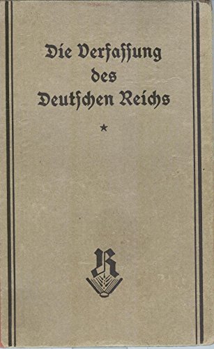 Die Weimarer Verfassung (Originalausgabe 1919) von epubli