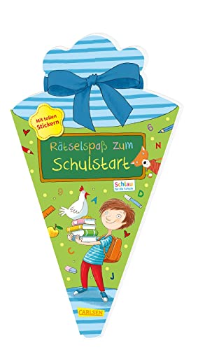 Schlau für die Schule: Rätselspaß zum Schulstart mit Stickern (Schultüte 2023 blau): Eintragbuch zur Einschulung mit Steckbriefen, Lernspielen und Aufklebern von Carlsen