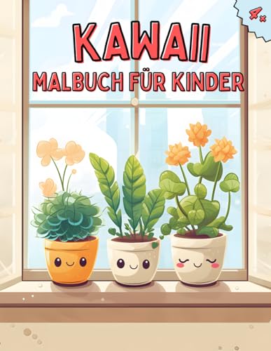 Kawaii: Malbuch für Kinder: Entdecke das bezaubernde Kawaii Pflanzen Malbuch für Kinder ab 4 Jahren. 40 Motive voller niedlicher Pflanzen warten darauf, ausgemalt zu werden
