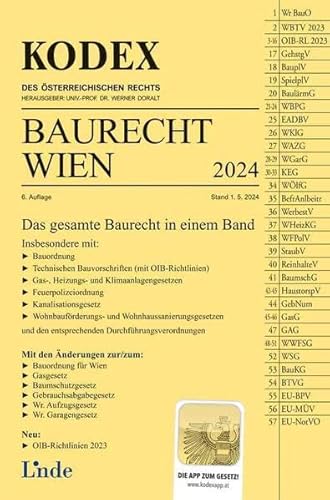 KODEX Baurecht Wien 2024 (Kodex des Österreichischen Rechts) von Linde Verlag Ges.m.b.H.