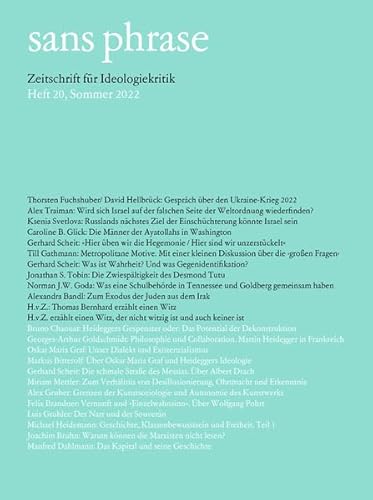 sans phrase: Zeitschrift für Ideologiekritik; Heft 20, Sommer 2022