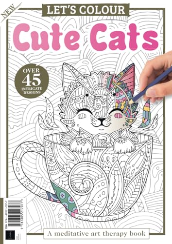 Cute Cats Colouring Book with Over 45 Intricate Designs – Adorable Cat and Kitten Illustrations for Stress Relief, Relaxation