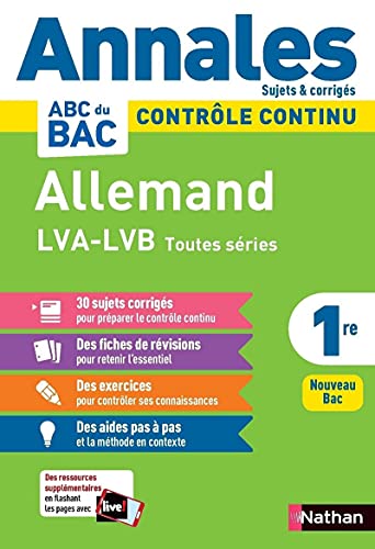 Annales Bac 2024- Allemand 1re-Corrigé: Sujets & corrigés von NATHAN