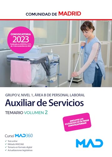 Personal Auxiliar de Servicios (Grupo V, Nivel 1, Área B) de la Comunidad de Madrid. Temario volumen 2 von Editorial MAD