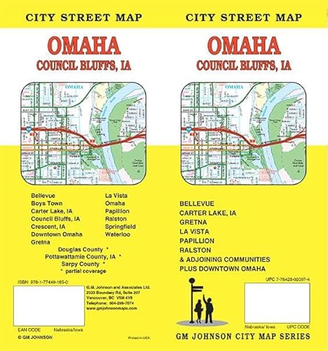 Omaha Nebraska/ Council Bluffs Iowa Street Map