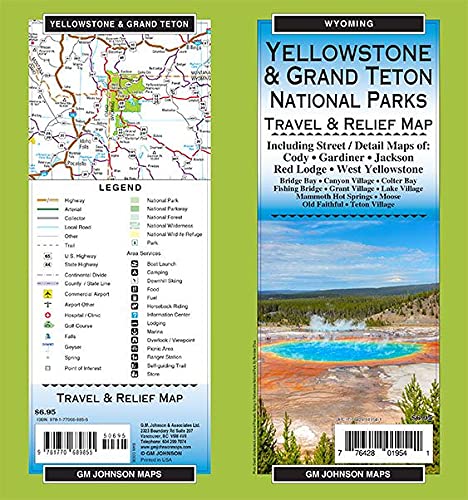 Yellowstone / Grand Teton National Parks, Wyoming Recreation Map