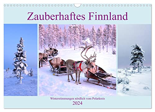 Zauberhaftes Finnland (Wandkalender 2024 DIN A3 quer), CALVENDO Monatskalender: Winterstimmungen in Finnland nördlich vom Polarkreis (CALVENDO Natur)