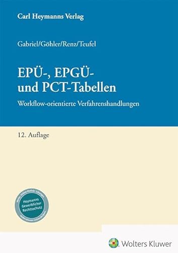 EPÜ-, EPGÜ- und PCT-Tabellen: Workflow-orientierte Verfahrenshandlungen