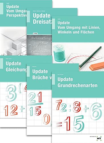 Paketangebot 6 auf einen Streich: Grundrechenarten, Bruchrechnen, Dreisatz, Gleichungen und 2x Geometrie von Handwerk + Technik GmbH