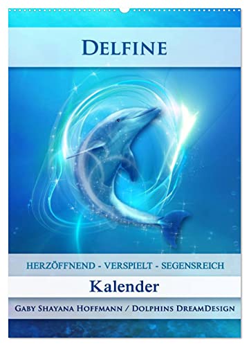 Delfine - Kalender (Wandkalender 2025 DIN A2 hoch), CALVENDO Monatskalender von CALVENDO
