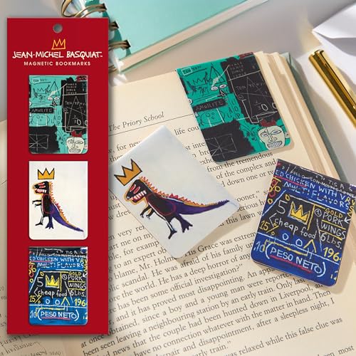 Galison Basquiat Magnetische Lesezeichen - 3-teiliges Set aus Legiertem Stahl Eisen - Perfekt für Leser und Kunstliebhaber Galison Basquiat Magnetische Lesezeichen - 3-teiliges Set aus Legiertem Stahl Eisen - Perfekt für Leser und Kunstliebhaber