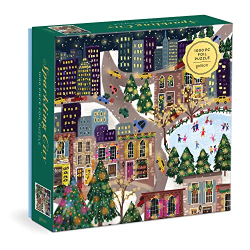 Galison Mudpuppy 9780735376410 Galison Sparkling City-1000-teiliges Folienpuzzle mit Illustrationen von bunten Merriments in der Stadt mit Goldfolienakzenten, Mehrfarbig Galison Mudpuppy 9780735376410 Galison Sparkling City-1000-teiliges Folienpuzzle mit Illustrationen von bunten Merriments in der Stadt mit Goldfolienakzenten, Mehrfarbig