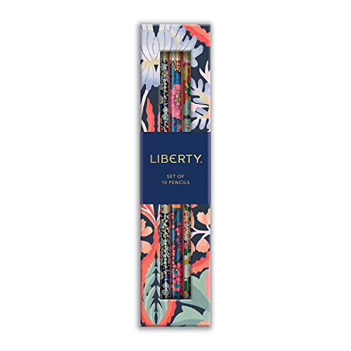 Galison Liberty London Floral Pencil Set: 10 Holzstifte mit HB/#2 Mine, Grau, Sechseckig, Personalisiert, Geblümt, Schreibgeräte Galison Liberty London Floral Pencil Set: 10 Holzstifte mit HB/#2 Mine, Grau, Sechseckig, Personalisiert, Geblümt, Schreibgeräte