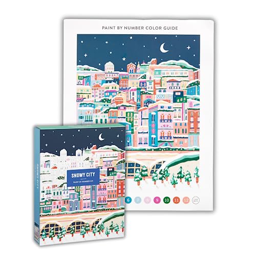 Snowy City 11x14 Paint by Number Kit Snowy City 11x14 Paint by Number Kit