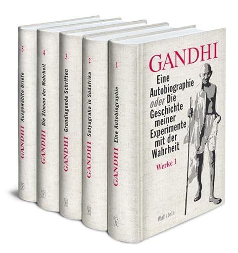 Ausgewählte Werke: Eine Autobiographie; Satyagraha in Südafrika; Grundlegende Schriften; Die Stimme der Wahrheit; Ausgewählte Briefe