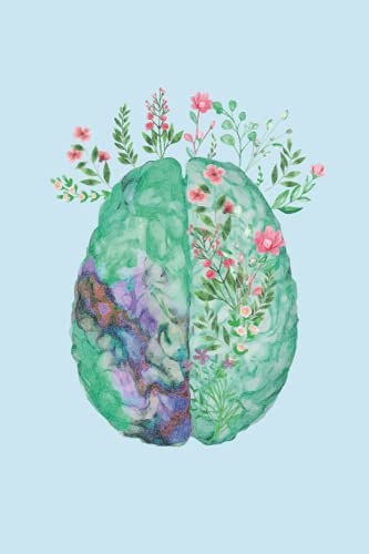 Anatomy Notebook: 120 Journal Pages [Floral Brain] {Light Blue] [For Medical, Science, Anatomy Student]