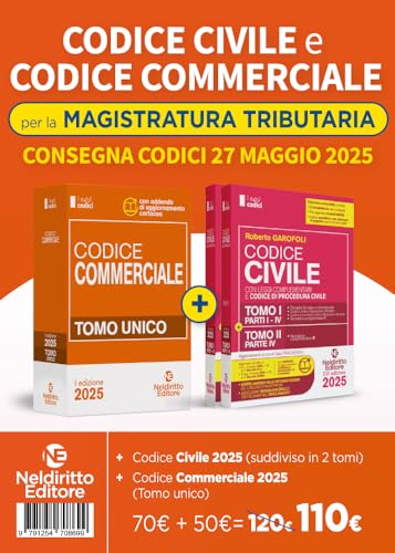 Kit Codice di Diritto Civile e diritto Commerciale per il concorso in Magistratura tributaria von Neldiritto Editore