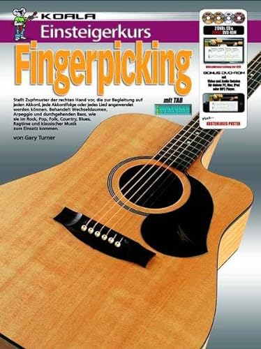 Einsteigerkurs Fingerpicking Gitarre (Buch/CD/Doppel-DVD/Poster)
