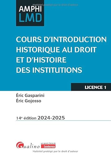 Cours d'introduction historique au droit et d'histoire des institutions von GUALINO