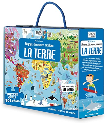 La Terre. Voyage Découvre Explore. Nouvelle Édition: Puzzle ovale 205 ièces plus un livre de 32 pages !