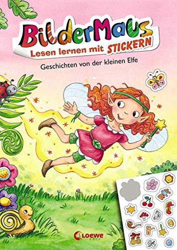 Bildermaus - Lesen lernen mit Stickern - Geschichten von der kleinen Elfe: Erstlesebuch für Leseanfänger ab 5 Jahre - Mit Leuchtstickern