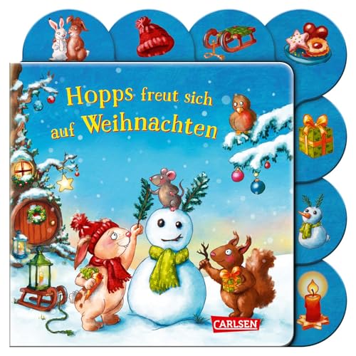 Hopps freut sich auf Weihnachten: Buntes Registerbuch ab 18 Monaten | Pappbilderbuch mit Hasenkind und Reimen für die erste Weihnachtszeit Hopps freut sich auf Weihnachten: Buntes Registerbuch ab 18 Monaten | Pappbilderbuch mit Hasenkind und Reimen für die erste Weihnachtszeit