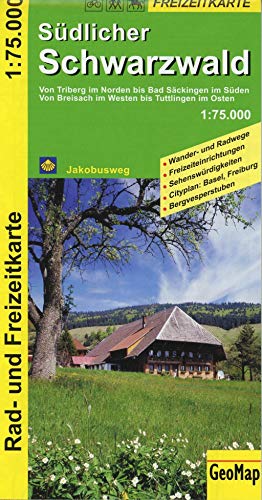 GeoMap Karten, Naturpark Südschwarzwald: Von Triberg im Norden bis Bad Säckingen im Süden. Von Breisach im Westen bis Tuttlingen im Osten von Geomap