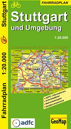 GeoMap Radwegepläne, Stuttgart und Umgebung: 1:20.000