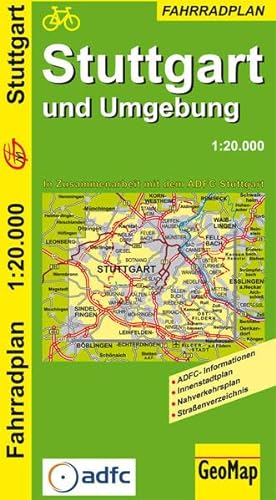 GeoMap Radwegepläne, Stuttgart und Umgebung: 1:20.000