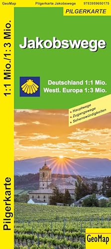 Jakobswege Deutschland und westliches Europa: 1:1.000.000/3.000.000 (Geo Map) von GeoCenter