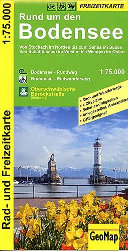 Rund um den Bodensee Rad- und Freizeitkarte: 1:75.000 (Geo Map)