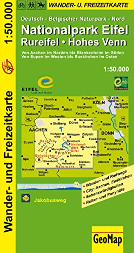 Wanderkarte Naturpark Eifel Rureifel 1:50 000 (Geo Map): Deutsch-Belgischer Naturpark Nord. Von Aachen im Norden bis Blankenheim im Süden. Von Eupen ... im Osten. Wander- und Freizeitkarte