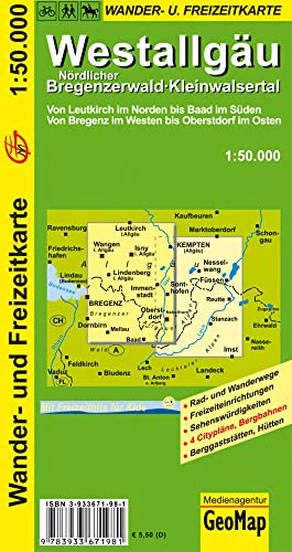 Westallgäu, Nördl. Bregenzerwald, Kleinwalsertal Wander- und Freizeitkarte: 1:50.000 (Geo Map) von GeoMap