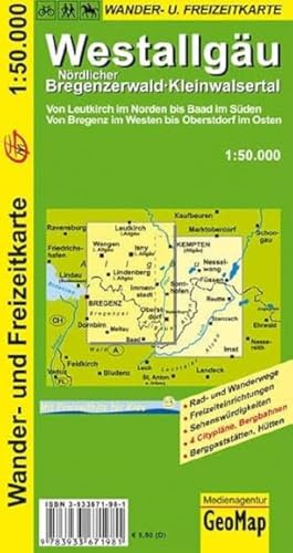 Westallgäu, Nördl. Bregenzerwald, Kleinwalsertal Wander- und Freizeitkarte: 1:50.000 (Geo Map)