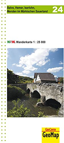 Balve, Hemer, Iserlohn, Menden im Märkischen Sauerland Blatt 24, topographische Wanderkarte NRW: 1:25.000 (Geo Map) von GeoCenter