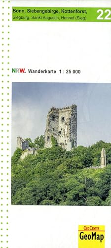 Bonn, Siebengebirge und Kottenforst Blatt 22 topographische Wanderkarte 1:25.000 (Geo Map) von GeoCenter