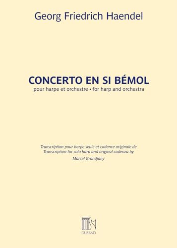 Concerto En Si Bemol pour harpe seule . Harfe Solo. von Durand