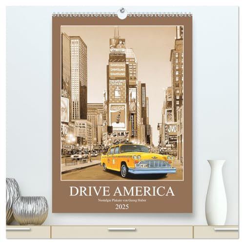 Drive America Plakate (hochwertiger Premium Wandkalender 2025 DIN A2 hoch), Kunstdruck in Hochglanz