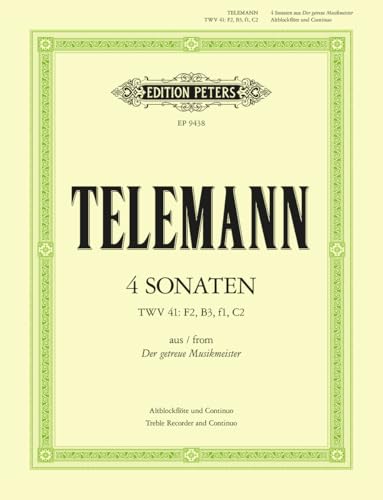 Telemann: 4 Sonatas (Recorder and Keyboard) (EP9438)
