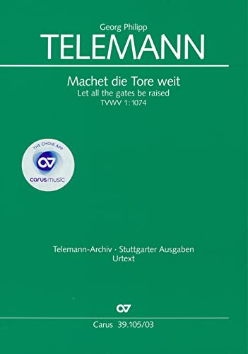 Machet die Tore weit (Klavierauszug): Kantate zum 1. Advent TVWV 1:1074 von Carus Verlag