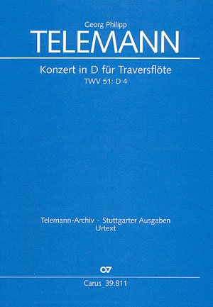 Telemann: Konzert in D für Traversflöte (TVWV 51:D4). Partitur