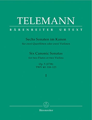 Telemann: Six Sonatas in Canon, Op.5 (Urtext), Vol. 1: Nos. 1 - 3 von Barenreiter Ltd