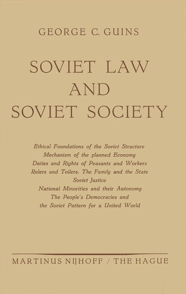 Soviet Law and Soviet Society von Springer Netherlands
