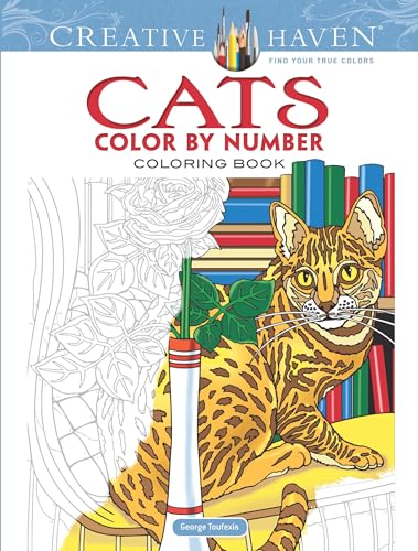 Creative Haven Cats Color by Number Coloring Book (Adult Coloring) (Creative Haven Coloring Books)
