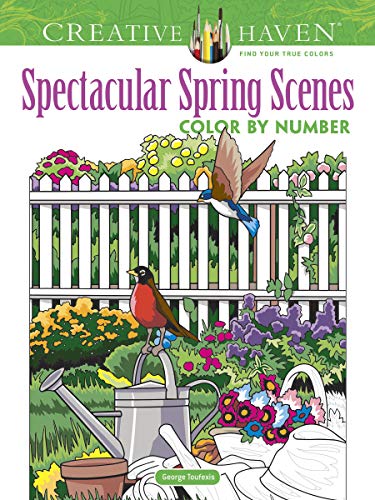 Creative Haven Spectacular Spring Scenes Color by Number (Creative Haven Coloring Books)