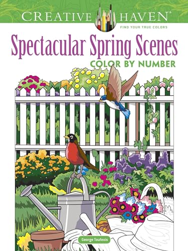 Creative Haven Spectacular Spring Scenes Color by Number (Creative Haven Coloring Books) von Dover Publications