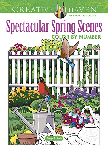 Creative Haven Spectacular Spring Scenes Color by Number (Creative Haven Coloring Books) von Dover Publications