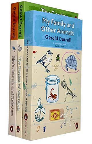 Gerald Durrell Corfu Trilogy 3 Books Collection Set (My Family and Other Animals, Birds Beasts and Relatives, The Garden of the Gods)