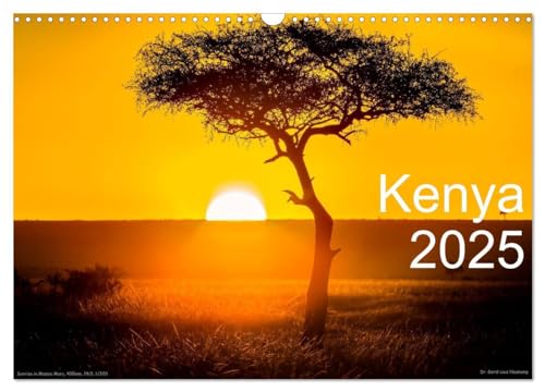 Kenya 2025 / UK-Version (Wall Calendar 2025 DIN A3 landscape), CALVENDO 12 Month Wall Calendar: Animals and landscapes of Kenya, Afrika